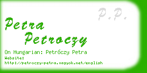 petra petroczy business card